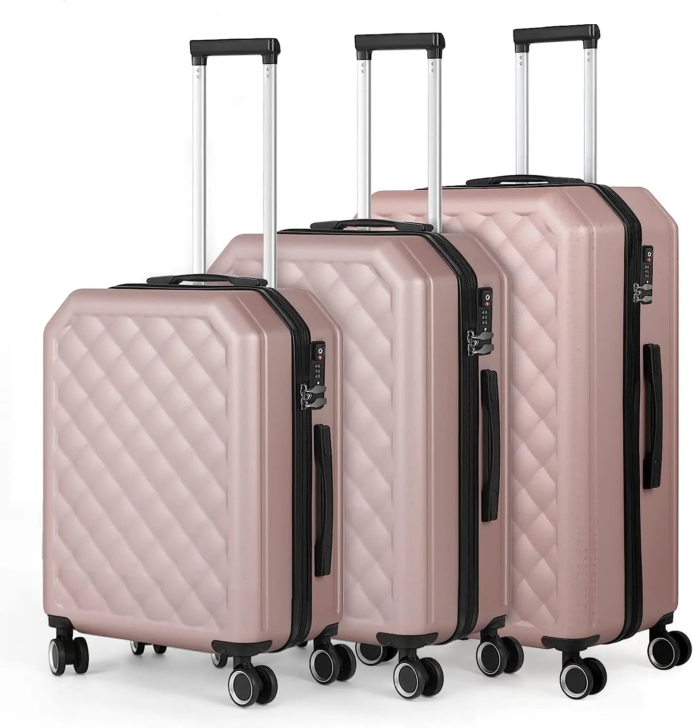 Luggage Set Softside Travel Suitcase Spinner Wheels in USA