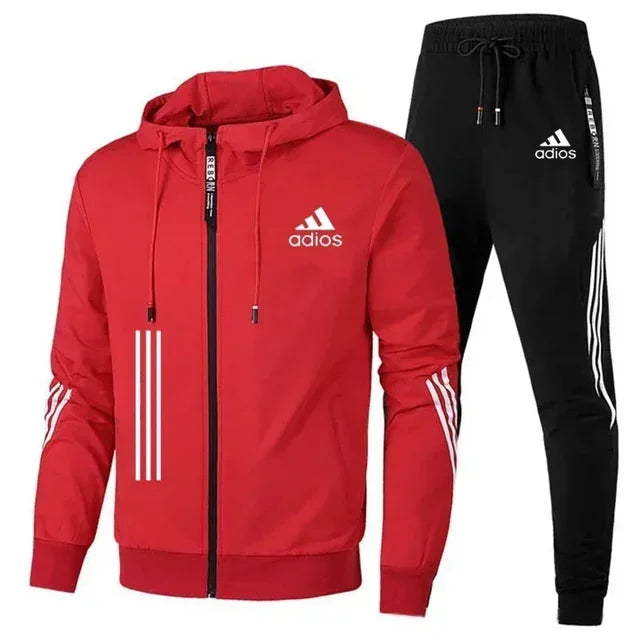 Men's clothing Spring autumn zipper hoodie + pants sets in USA