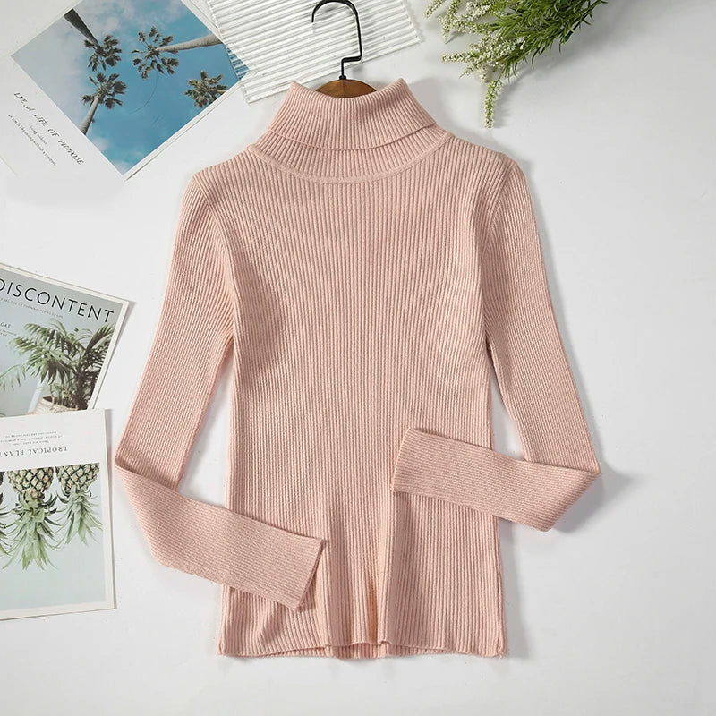 Women Spring Turtleneck Sweater Knitted Soft Pullovers cashmere in USA