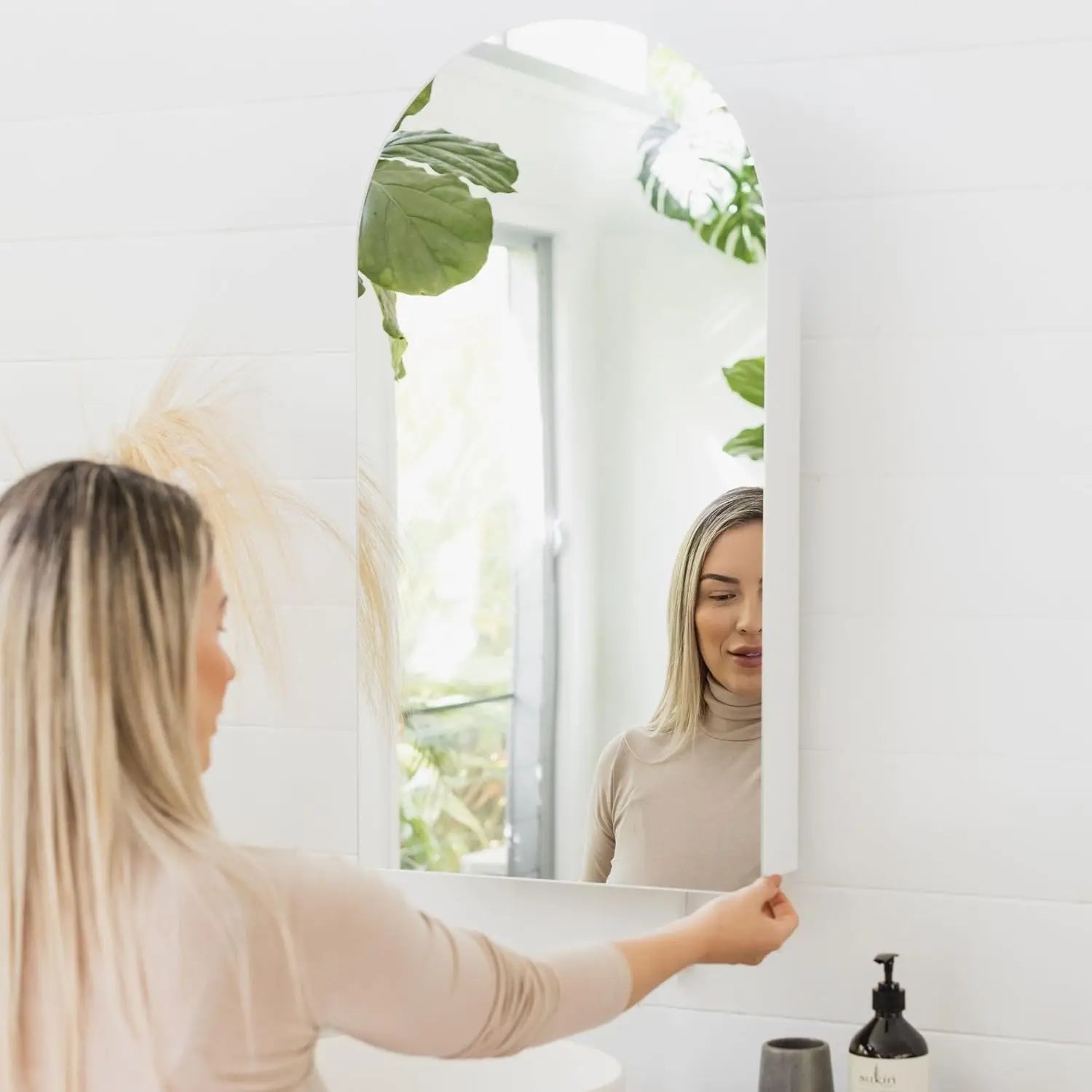 Arched Medicine Cabinet With Mirror For Bathroom Wall in USA.