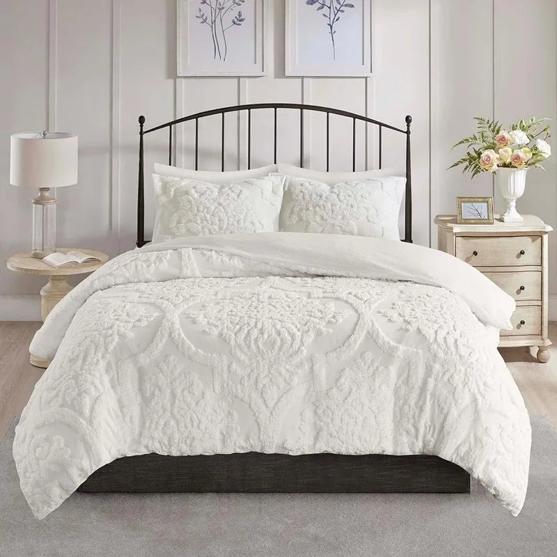 Cotton Duvet- Modern Luxe All Season Comforter Cover Bed Set