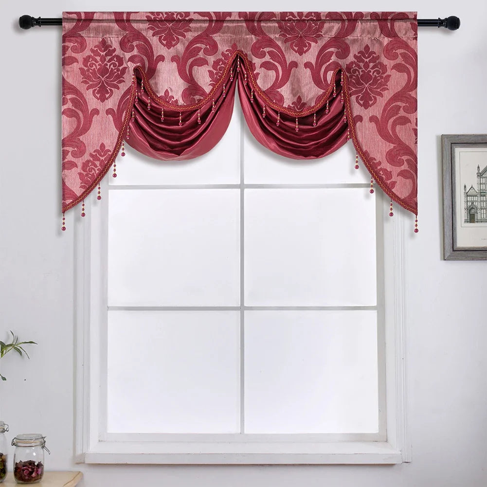 Living Room Luxury Jacquard Fabric Curtain Head Window in USA