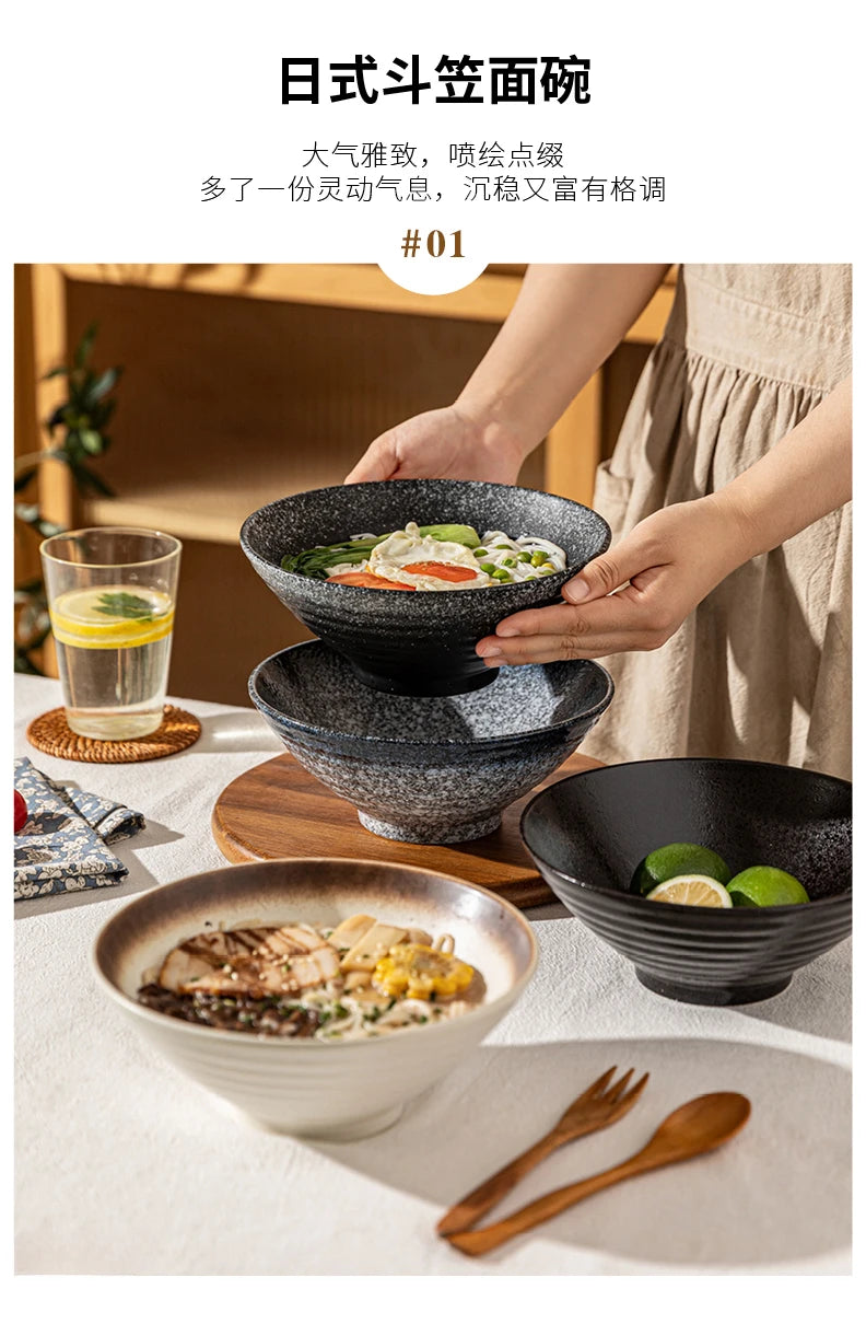 Ceramic Lamian Noodles Bowl Set Home Kitchen with Tableware in USA.