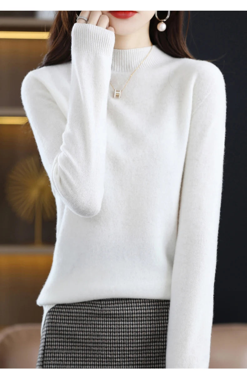 Pure Wool Half-neck Pullover In Autumn And Winter New Cashmere in USA