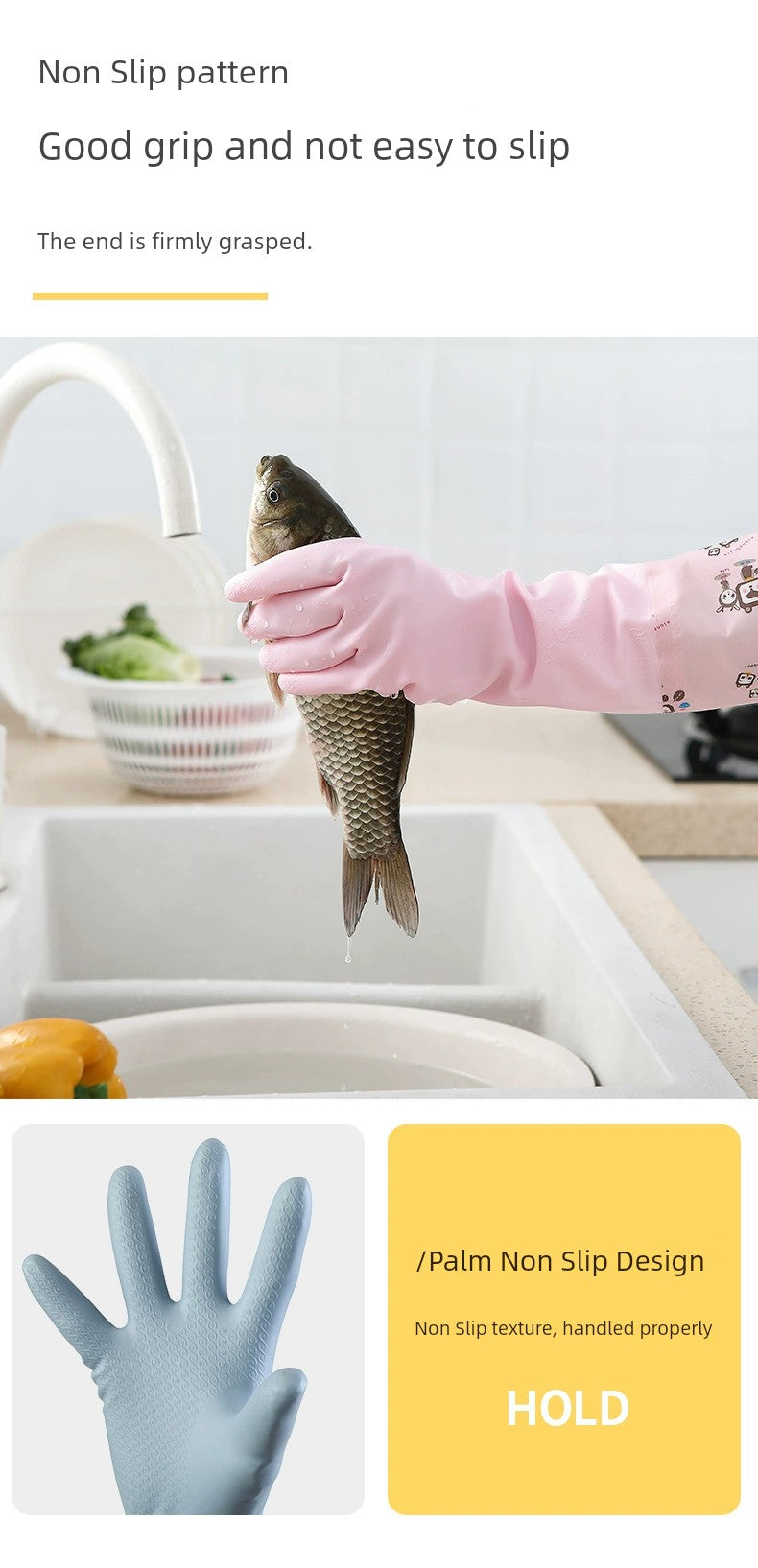 Rubber Fleece-lined Winter Durable Household Dishwashing Glove in USA.