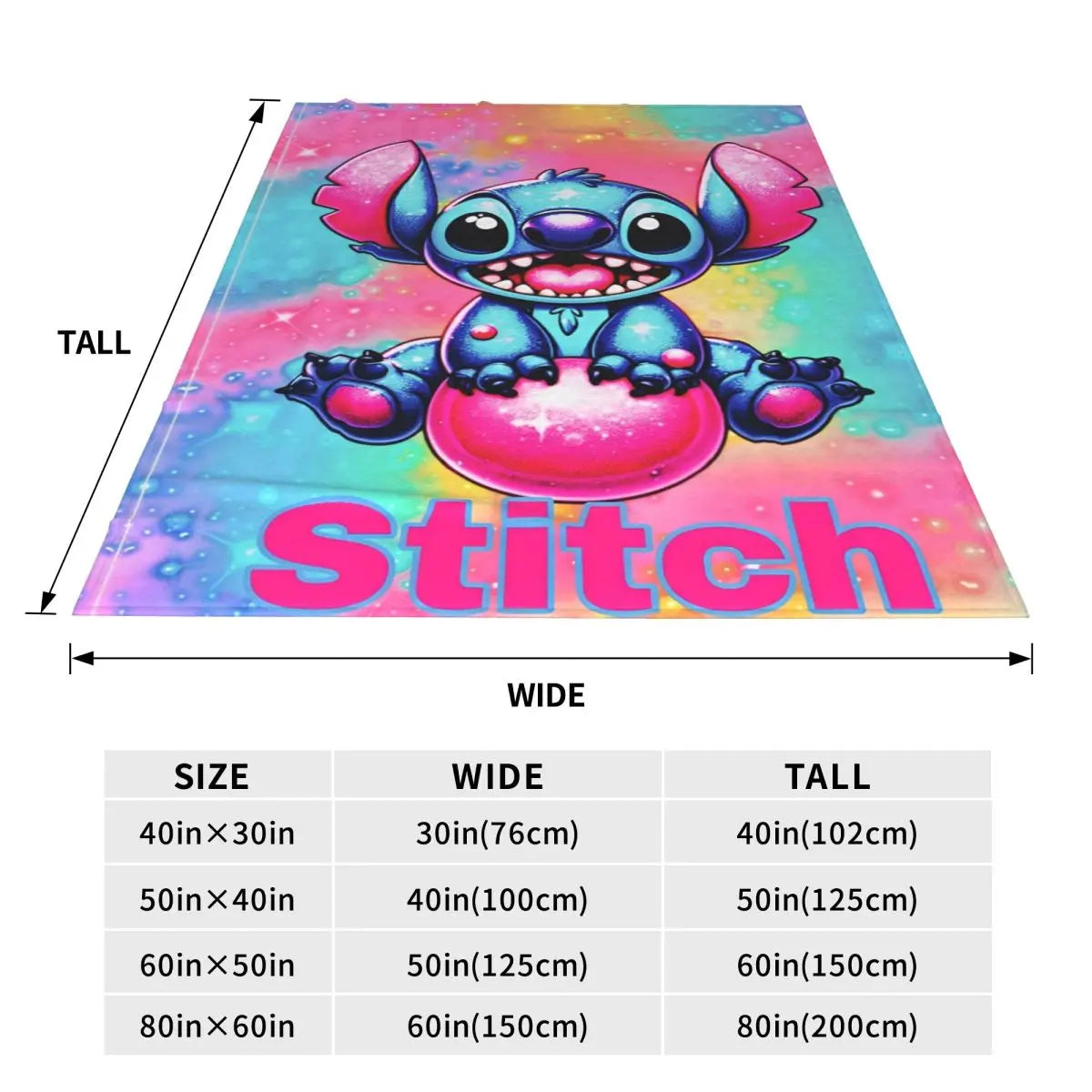 Cartoon Cute Stich 3D Printing Blanket Quality Warm in USA.