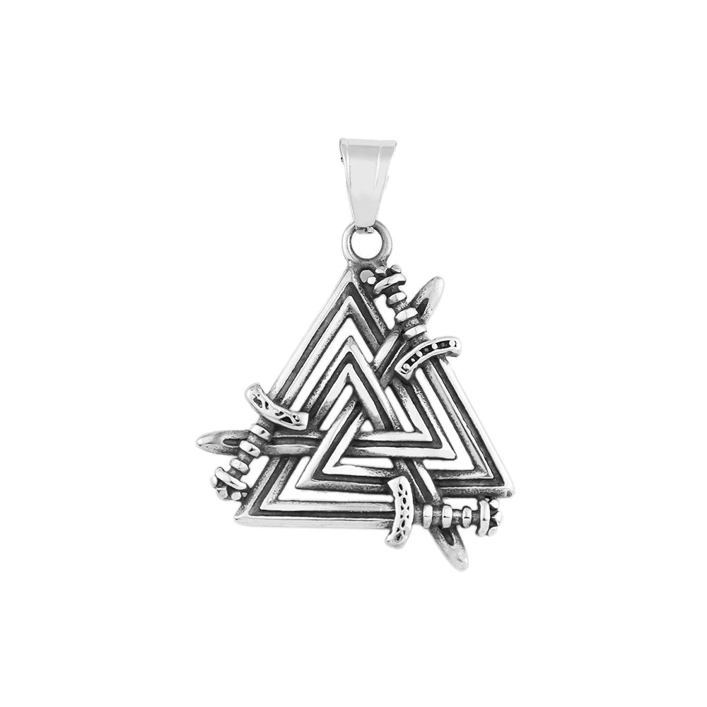 New Vintage Vikings Odin Triangle Pendant Necklace in USA