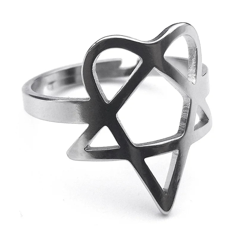 Heartagram Symbol HIM Music Band Ring Women Men in USA