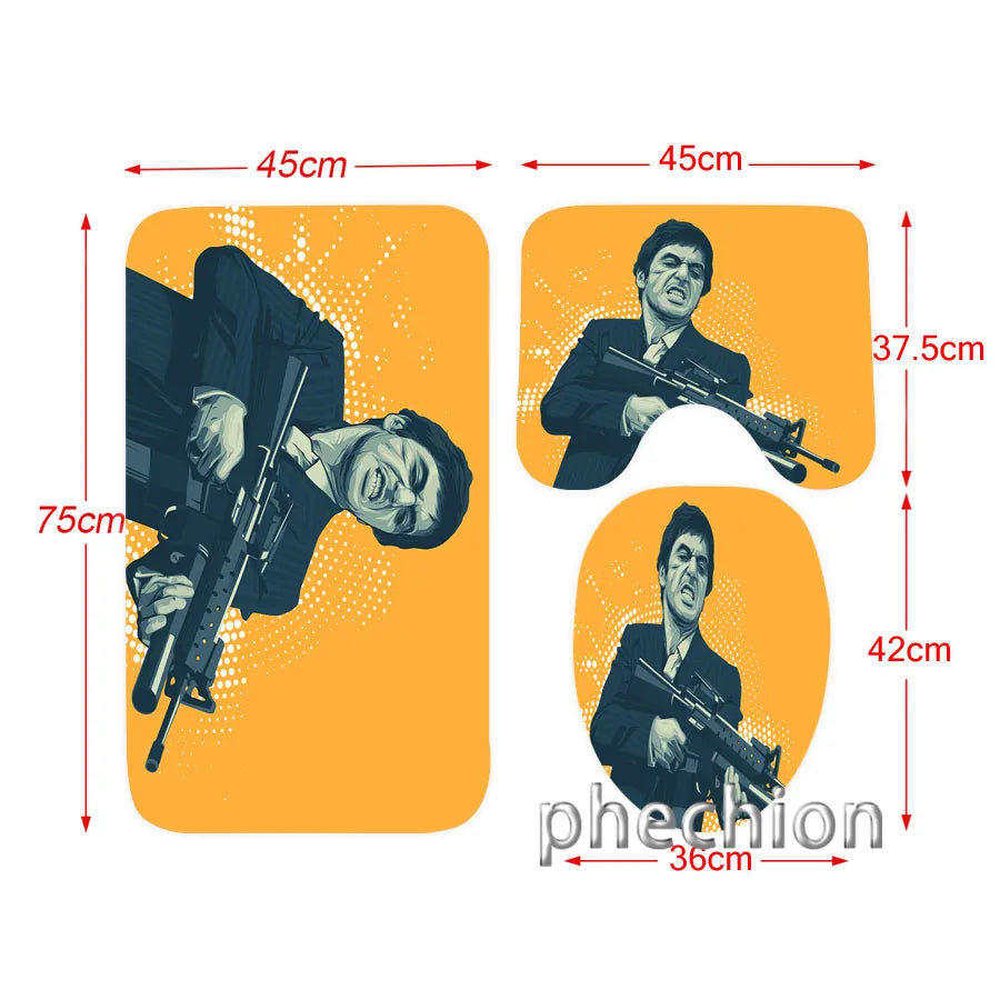 3D Print Scarface Shower Curtain Waterproof Bathroom Curtain in USA.