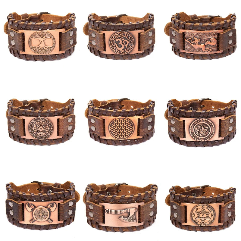 Leather Pirate Compass Bracelet Men's Bracelet in USA