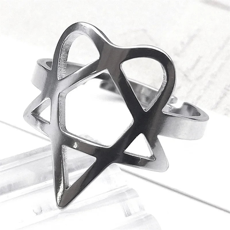 Heartagram Symbol HIM Music Band Ring Women Men in USA