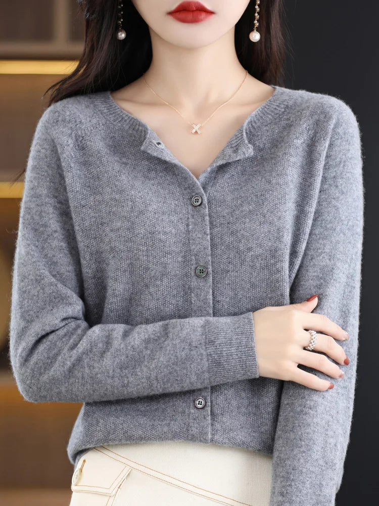 Merino Wool Sweaters Cashmere Cardigan Spring Autumn in USA