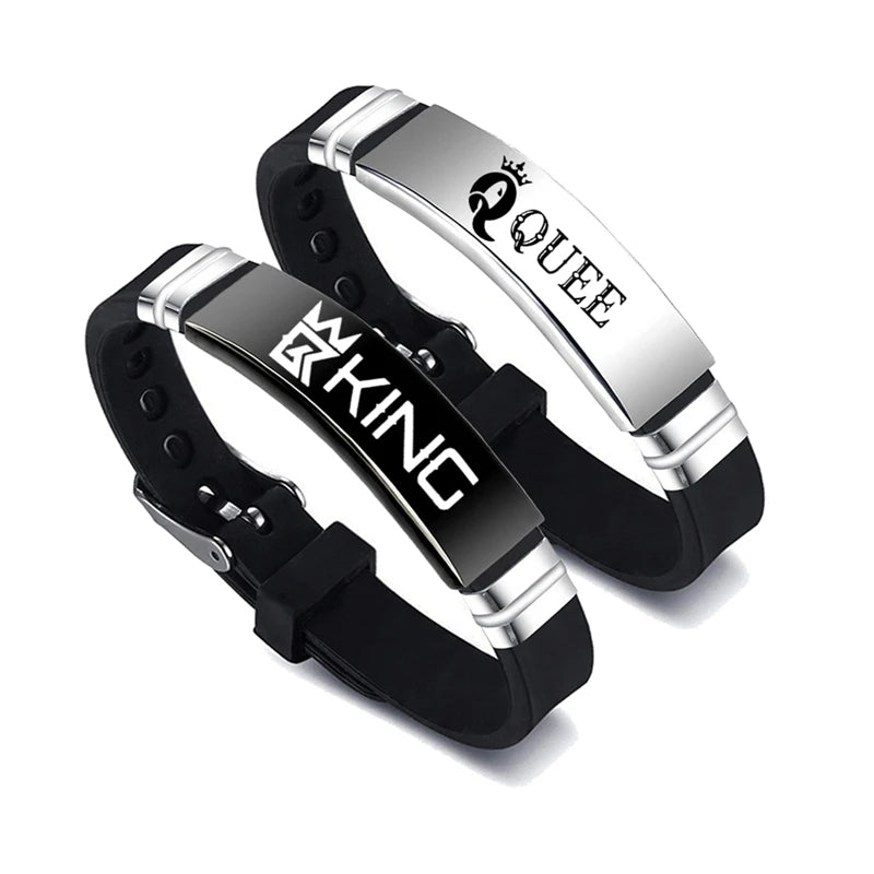 His Queen Trendy Sport Silicone Couple Bracelet in USA