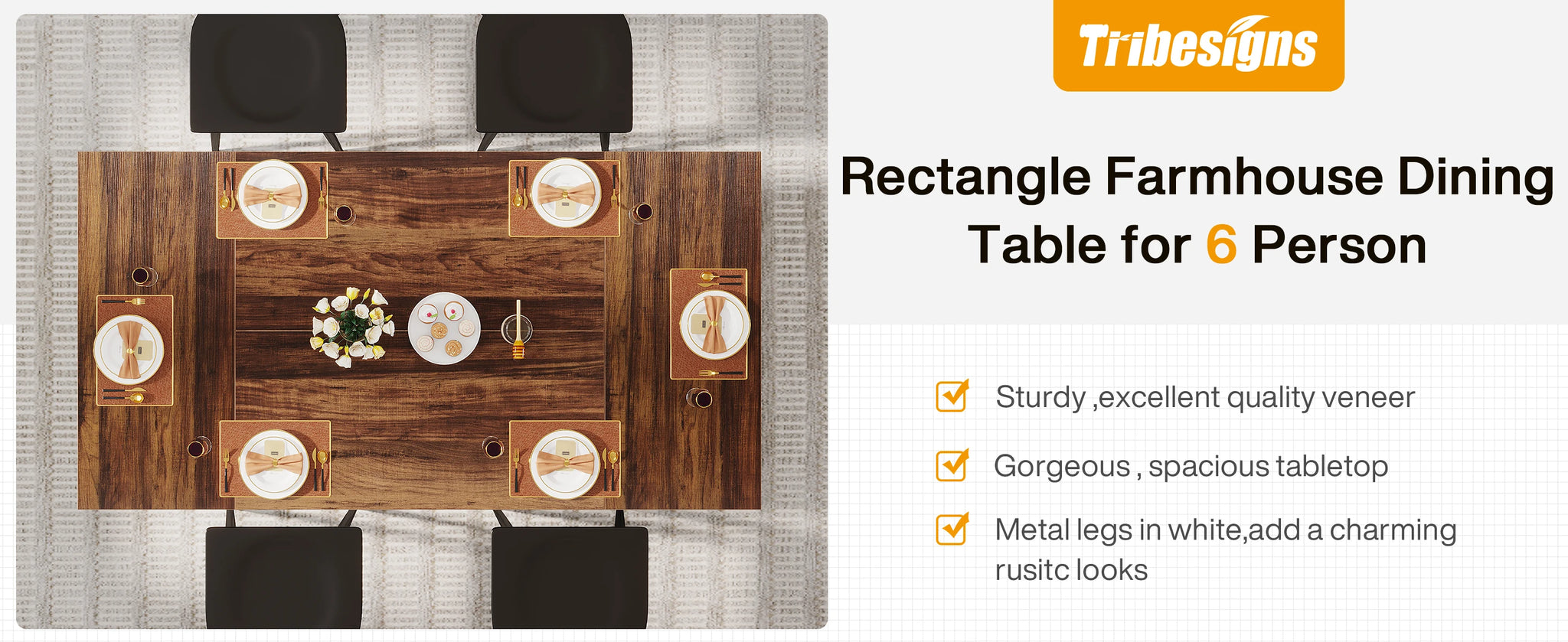 Dining Table, Rectangle Retro Kitchen Table Dinner Table in USA.