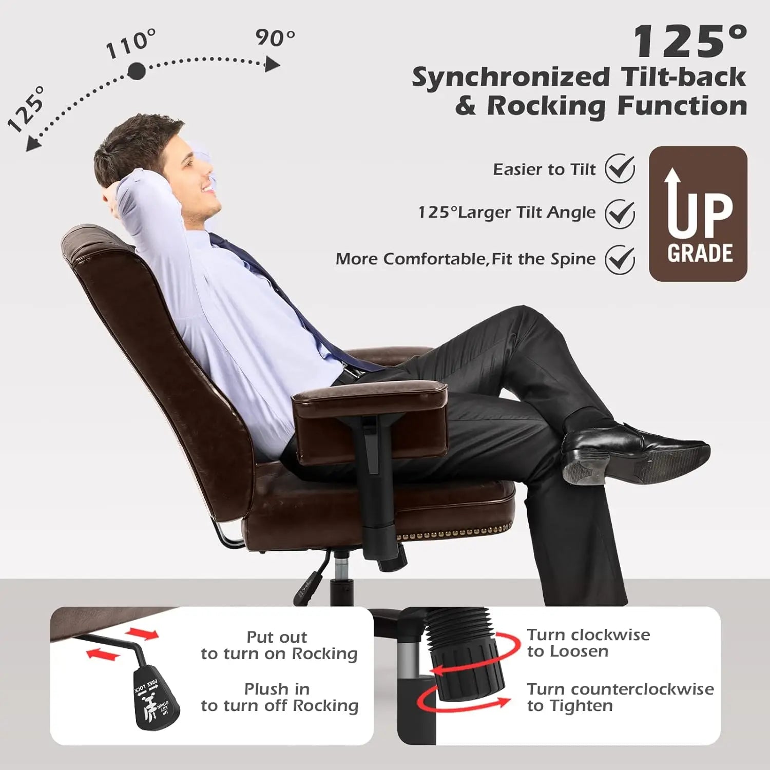 YAMASORO Ergonomic Executive Office Chair with Height-Adjustable in USA.