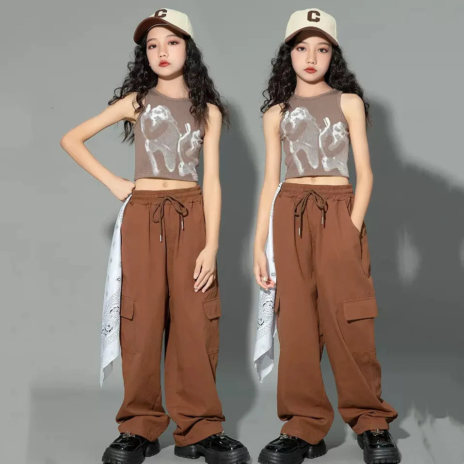 Kids Hip Hop Joggers Pants Girls Cargo Pants Teenage in USA