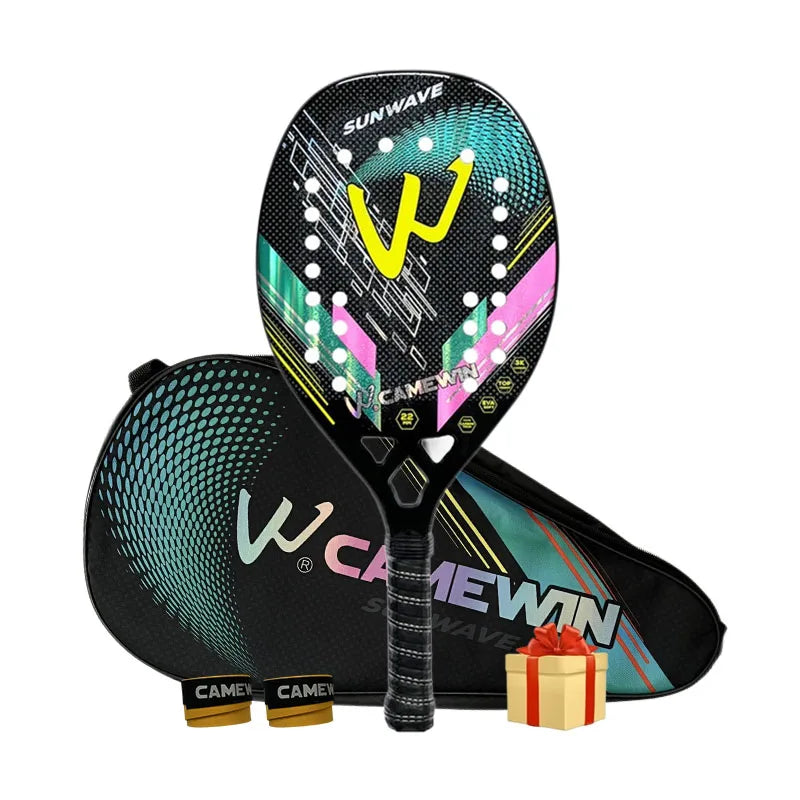 3K Camewin Beach Tennis Racket Full Carbon Fiber Rough Surface Outdoor