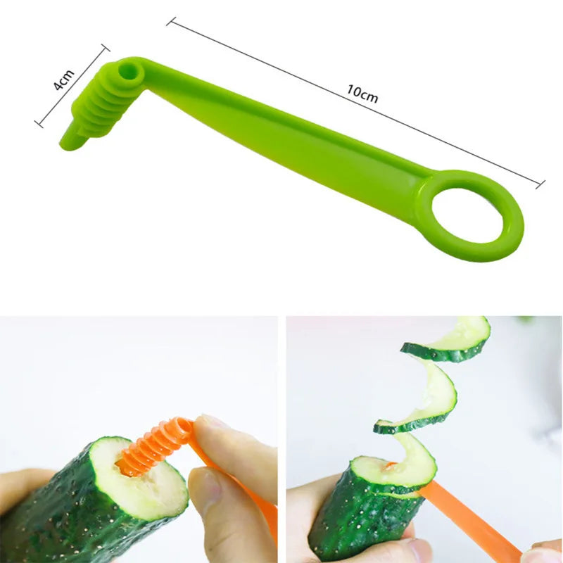 New Vegetable Roll Rotary Chipper Spiral Slicer Fruit Cucumber in USA.