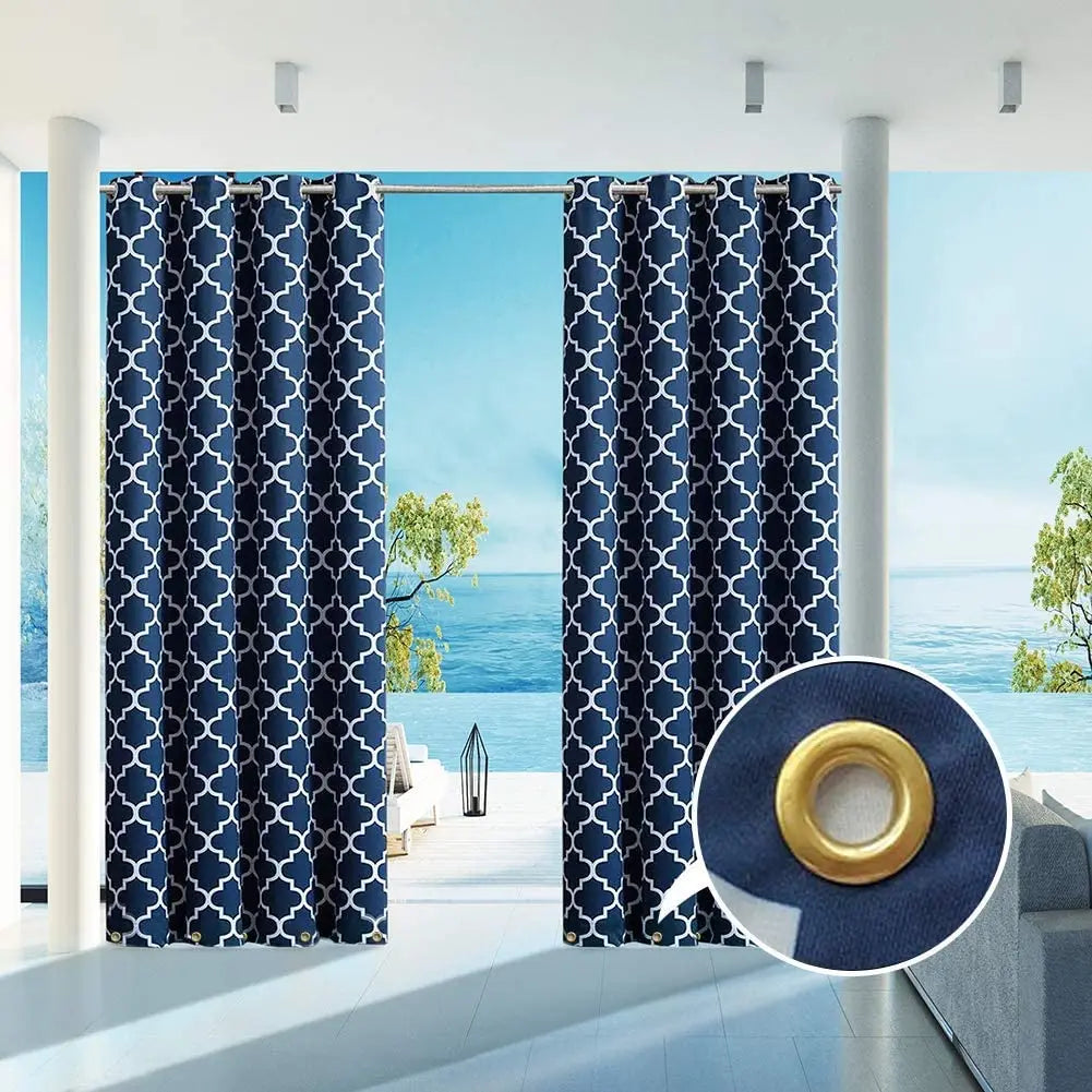 Dark Blue Outdoor Other Blackout Curtain in USA