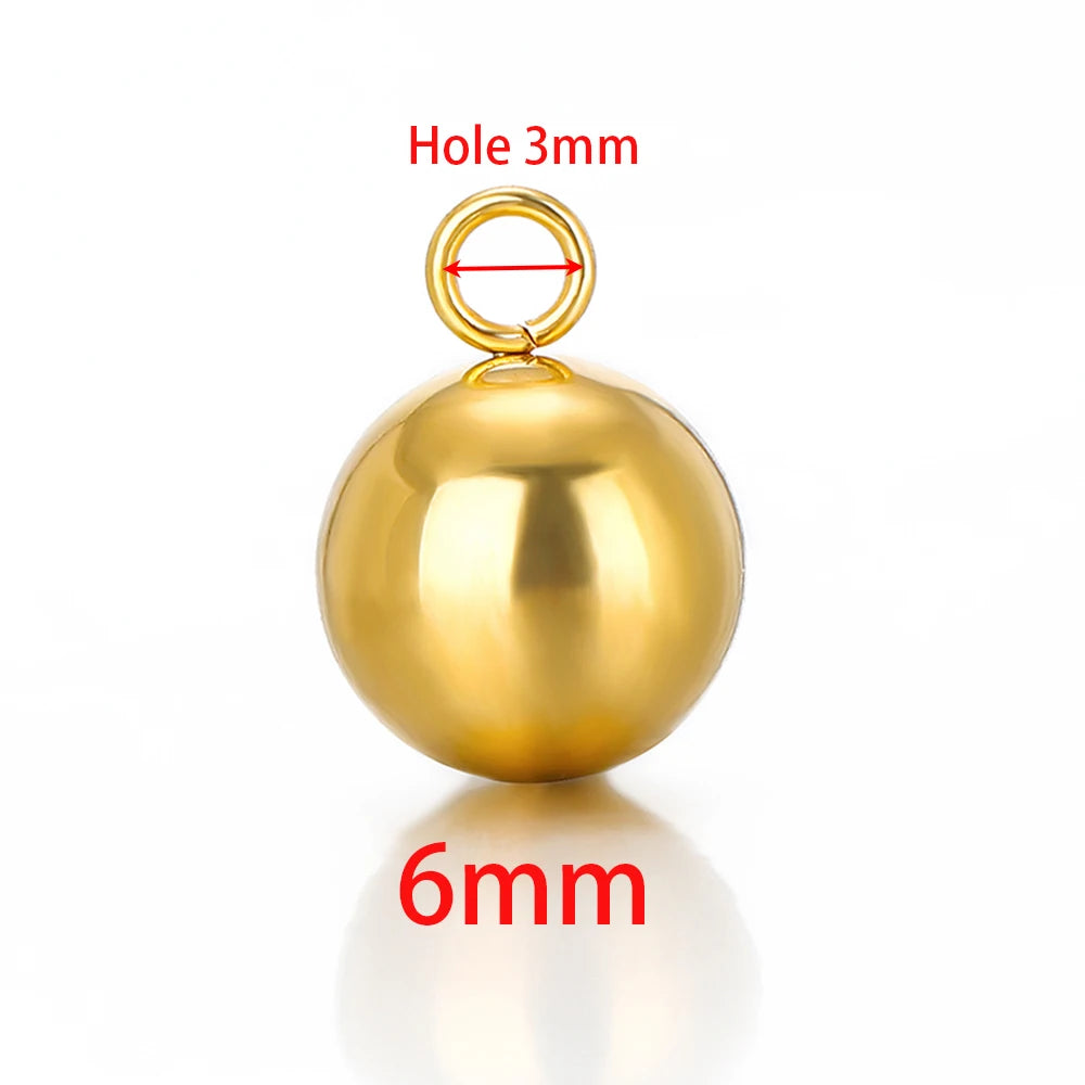 Stainless Steel Solid Ball Beads Charms Pendants for Necklaces in USA.