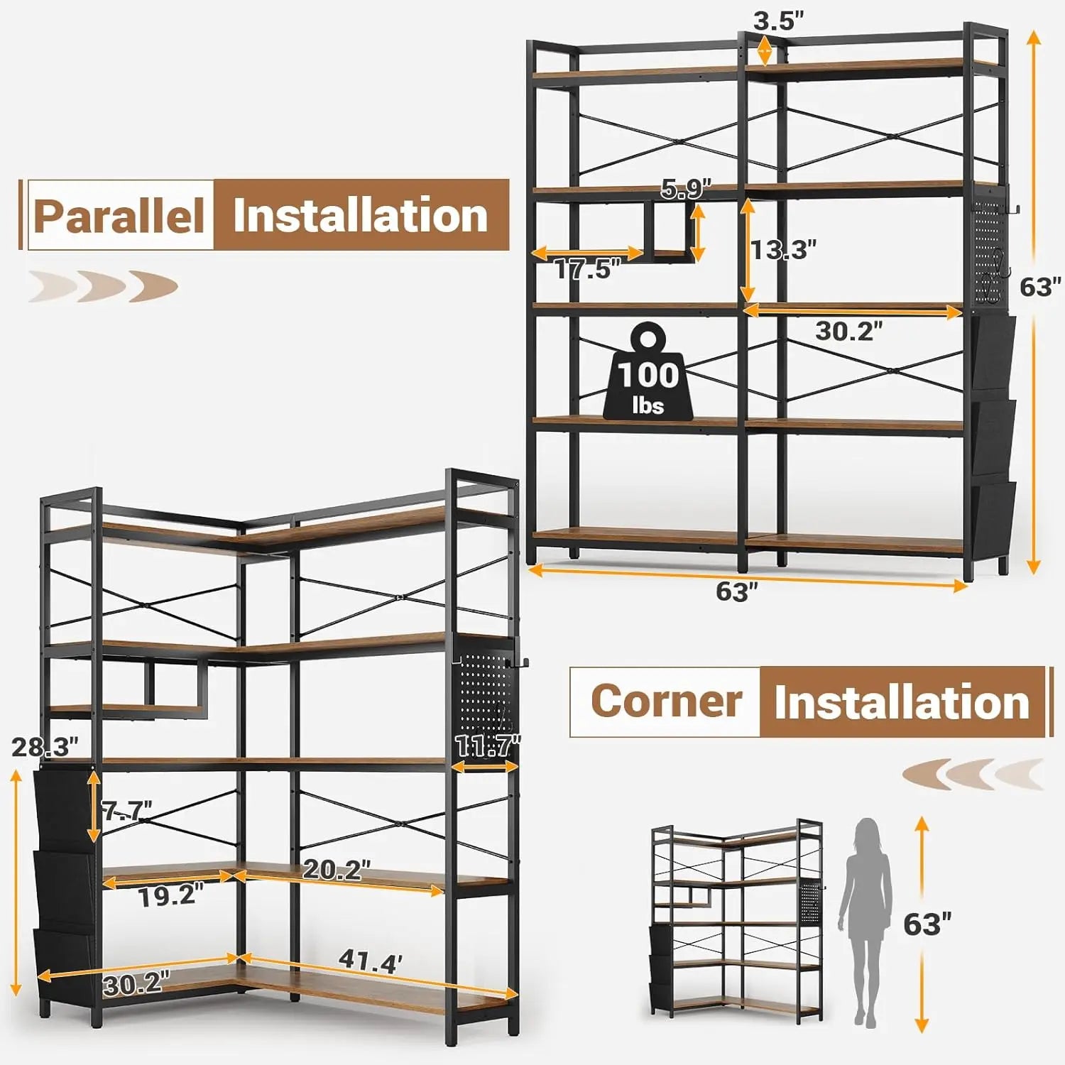 Corner Bookshelf, Convertible Book Shelf W Bookcase IN USA.