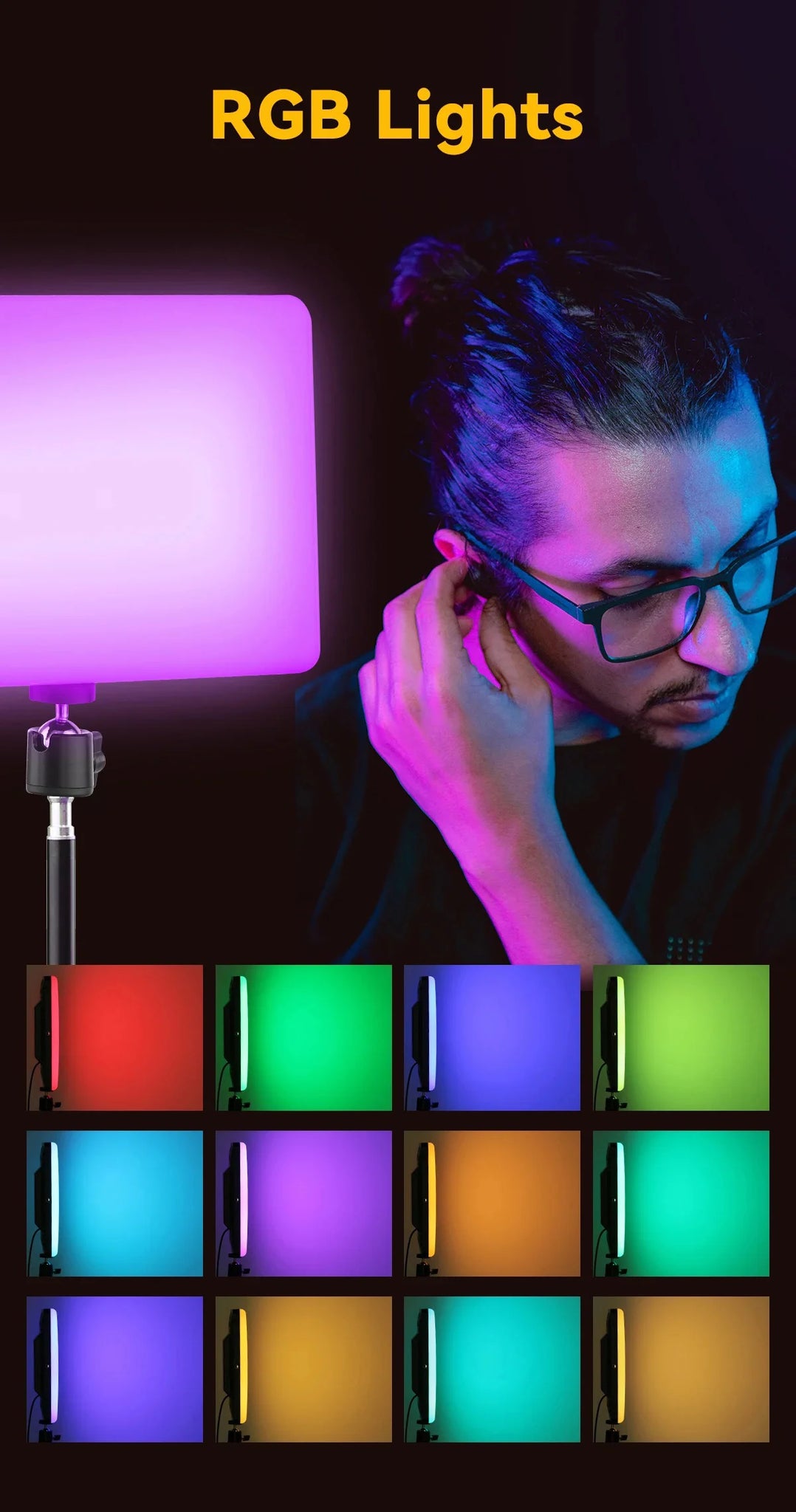 RGB LED Photography Video Light Panel Lighting Photo Studio in USA.