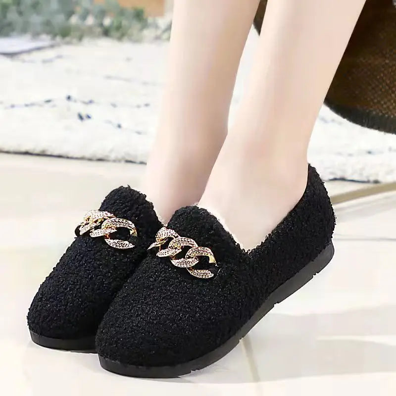 Womens Winter Slippers Warm Short Plush House Shoes in USA