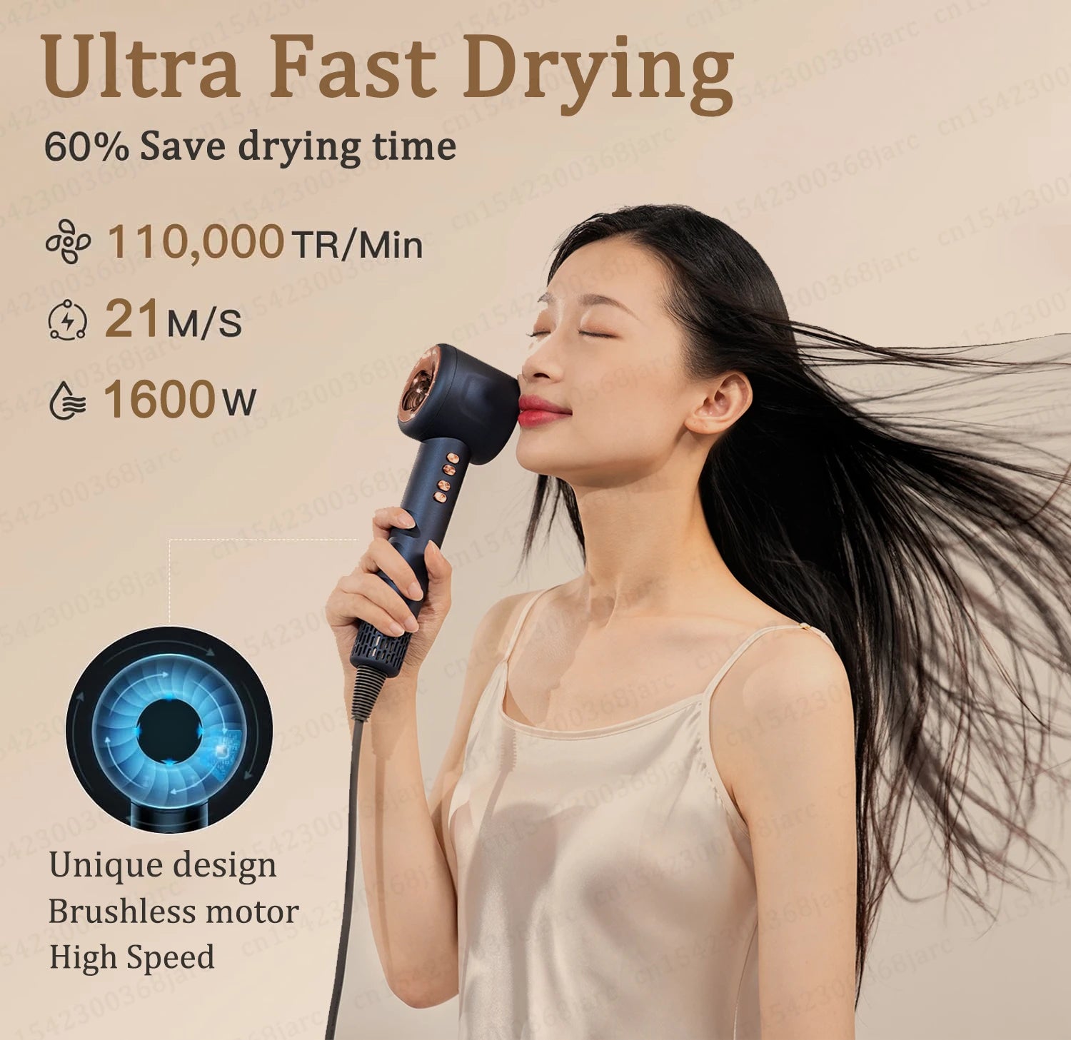 Super Hair Dryer 220V Leafless Hair dryer Personal Hair Care Styling N