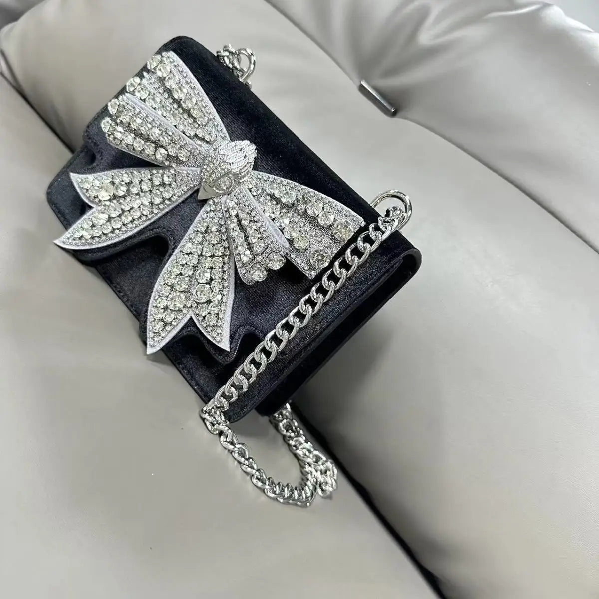 KURT GEIGER LONDON Diamond Studded Bow Bag Fashion in USA