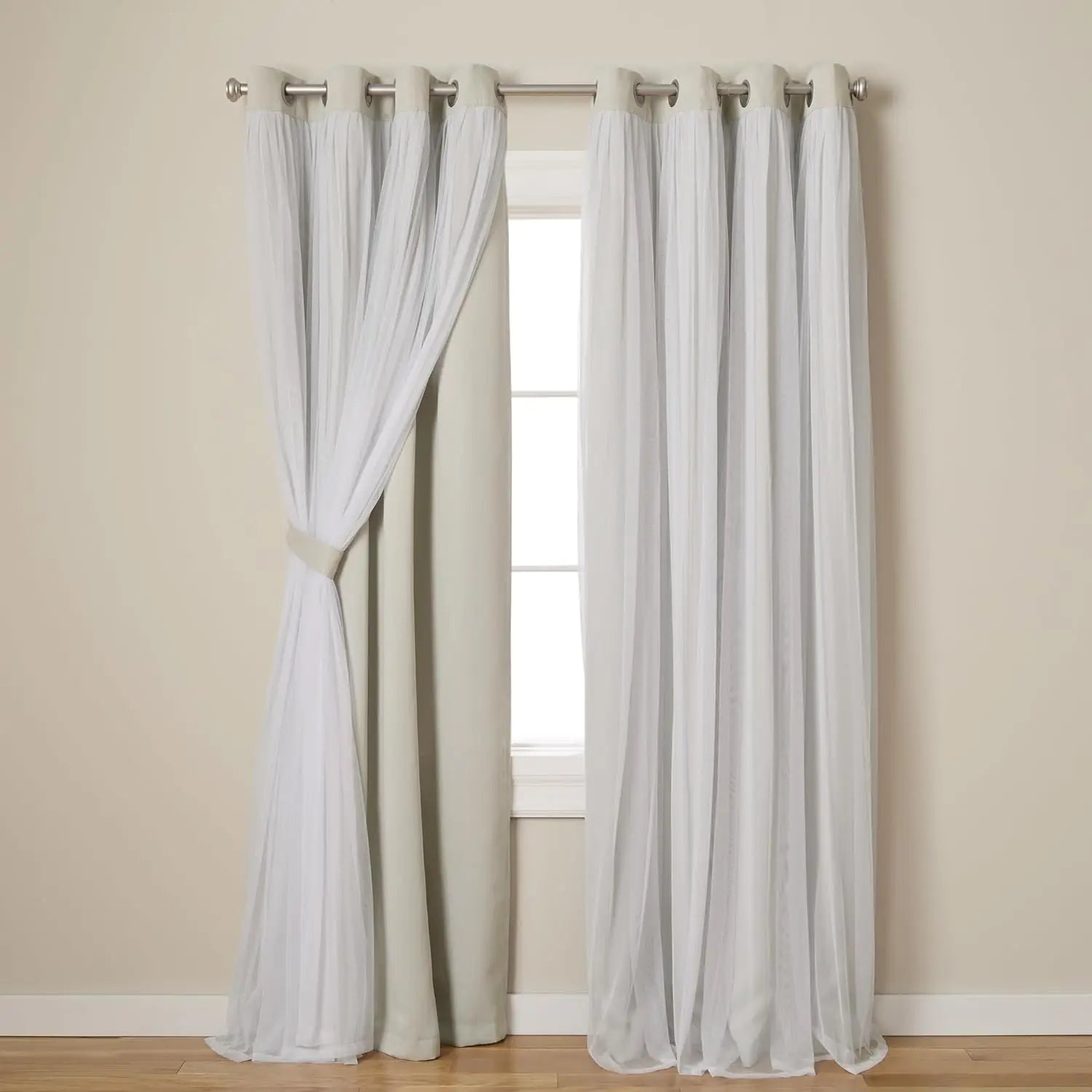 Layered Solid Room Darkening Blackout and Sheer Grommet in USA