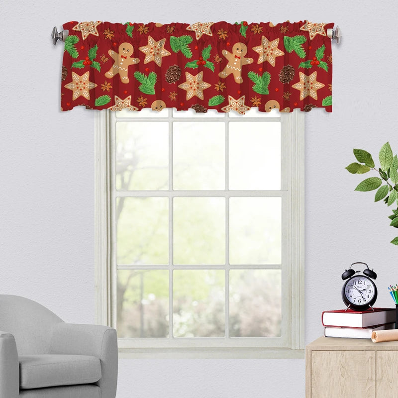 Christmas Window Curtain Christmas Valance Decoration Bedroom in USA