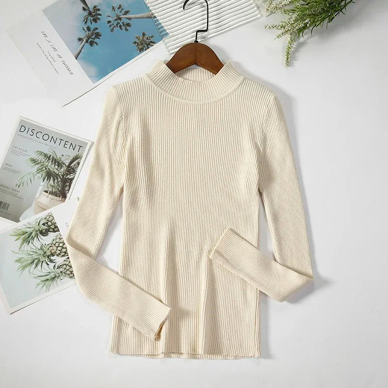 Women Spring Turtleneck Sweater Knitted Soft Pullovers cashmere in USA