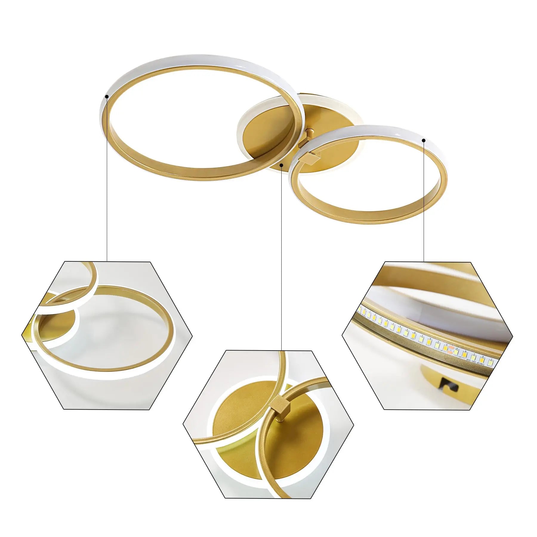 Modern LED Ceiling Light Fixture, Ring Rotatable Ceiling Lamp IN USA.