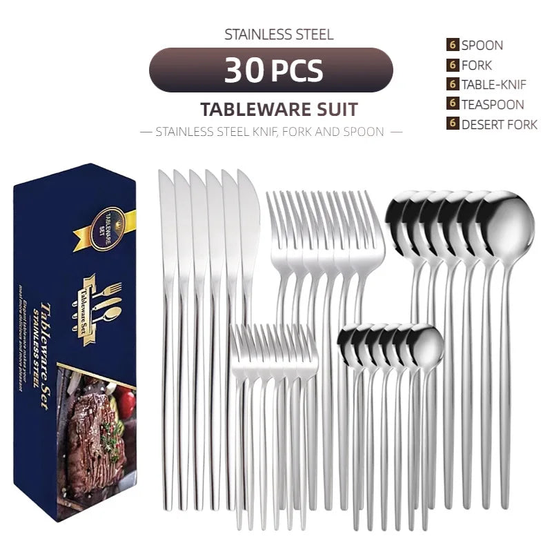 Silverware Set Stainless Steel Food Grade Mirror Polish in USA.