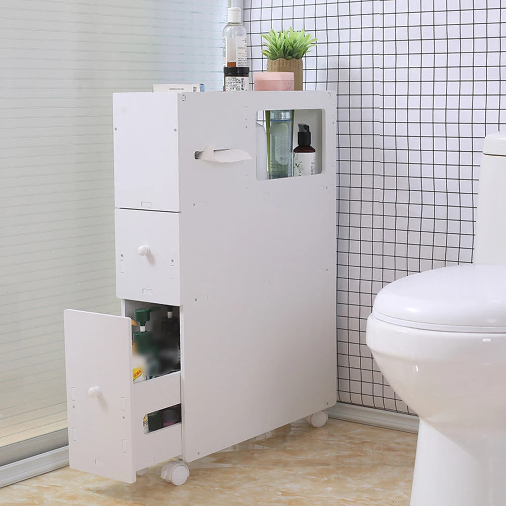 Slim Bathroom Storage Cabinet Free Standing Floor Cabinet