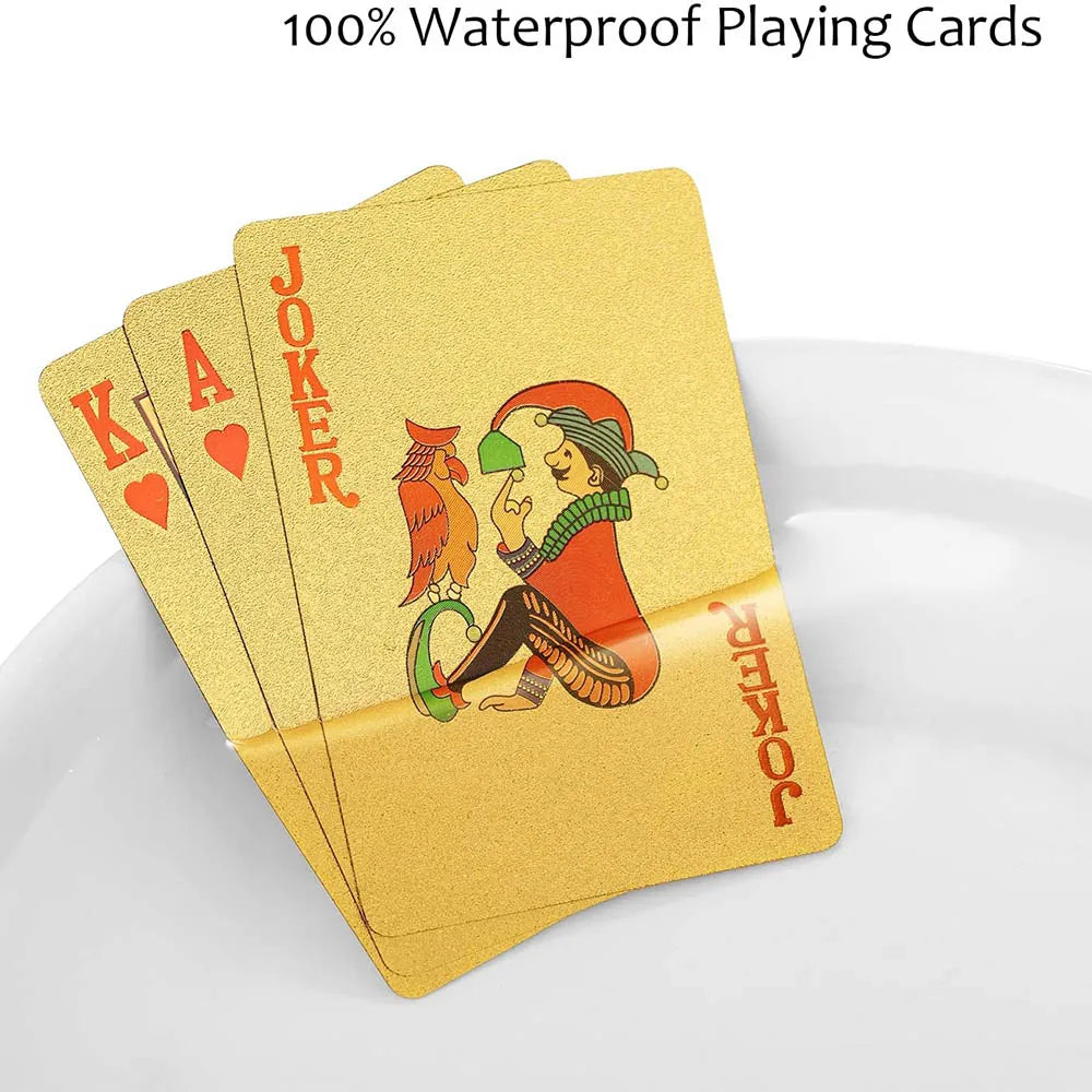 Playing Cards Waterproof Gold Plastic Poker Cards in USA