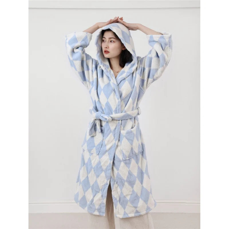 Fashion Striped Bathrobes Soft Cozy Absorbent Bath Towel