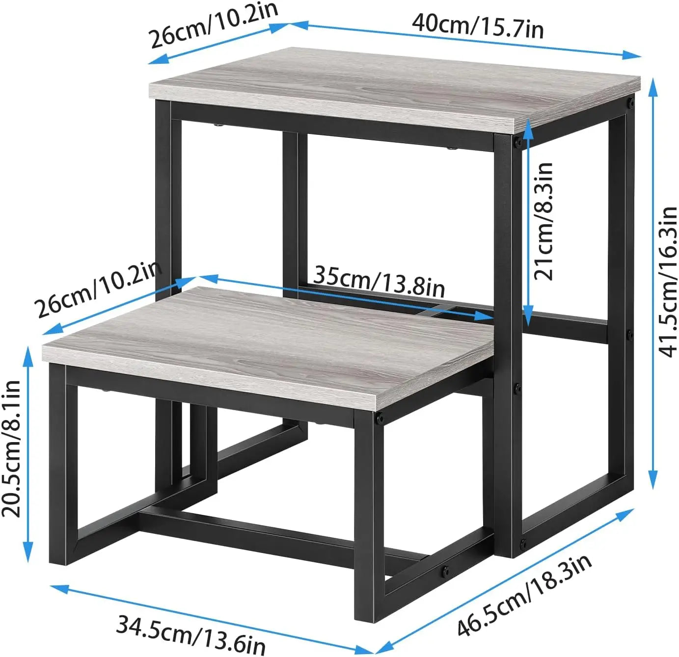 Adult child footstool, heavy-duty sturdy two-step stool,IN USA.