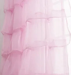 New Hot Ruffle Rod Pocket Organza Window Curtain in USA