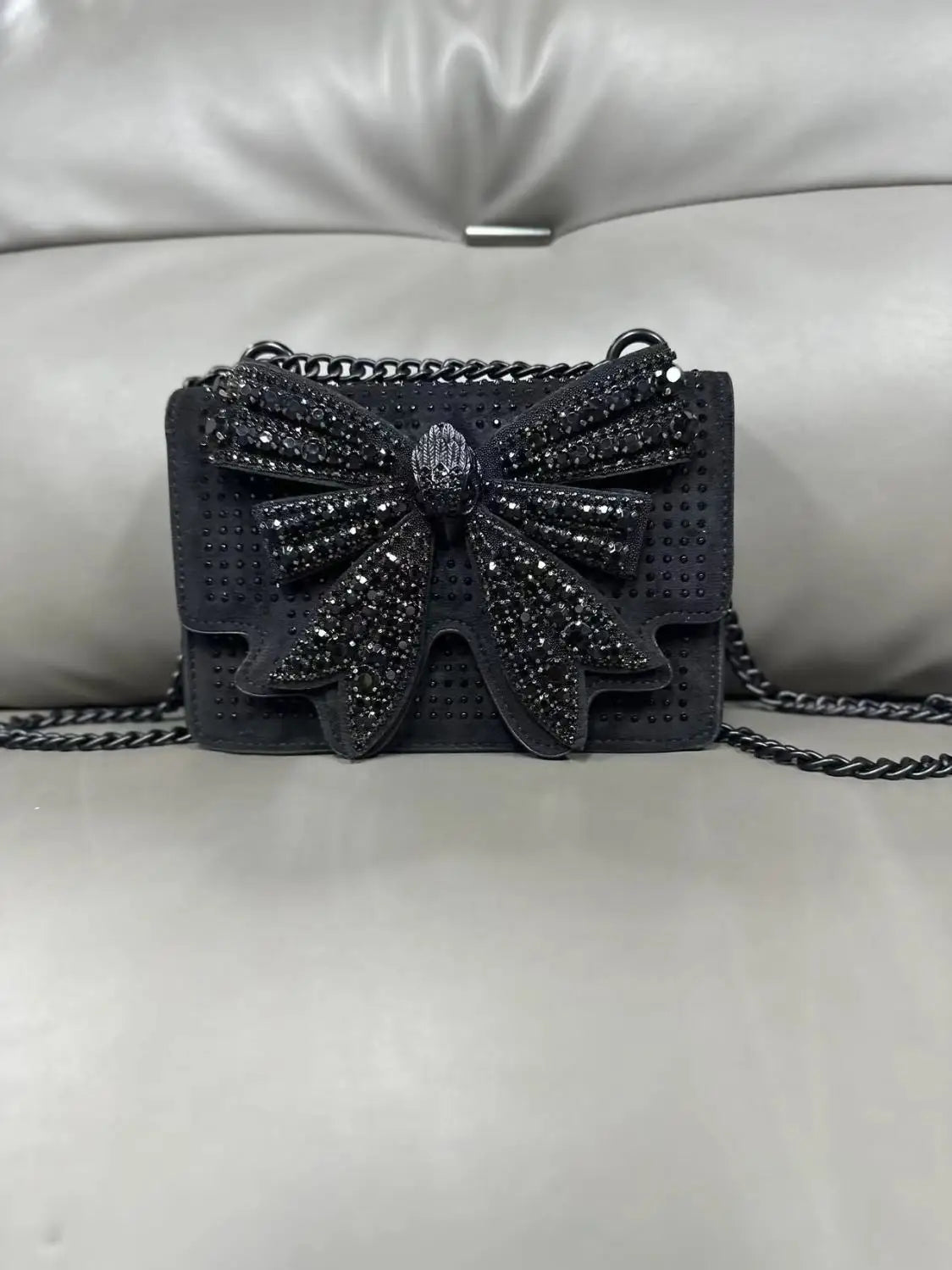 KURT GEIGER LONDON Diamond Studded Bow Bag Fashion in USA