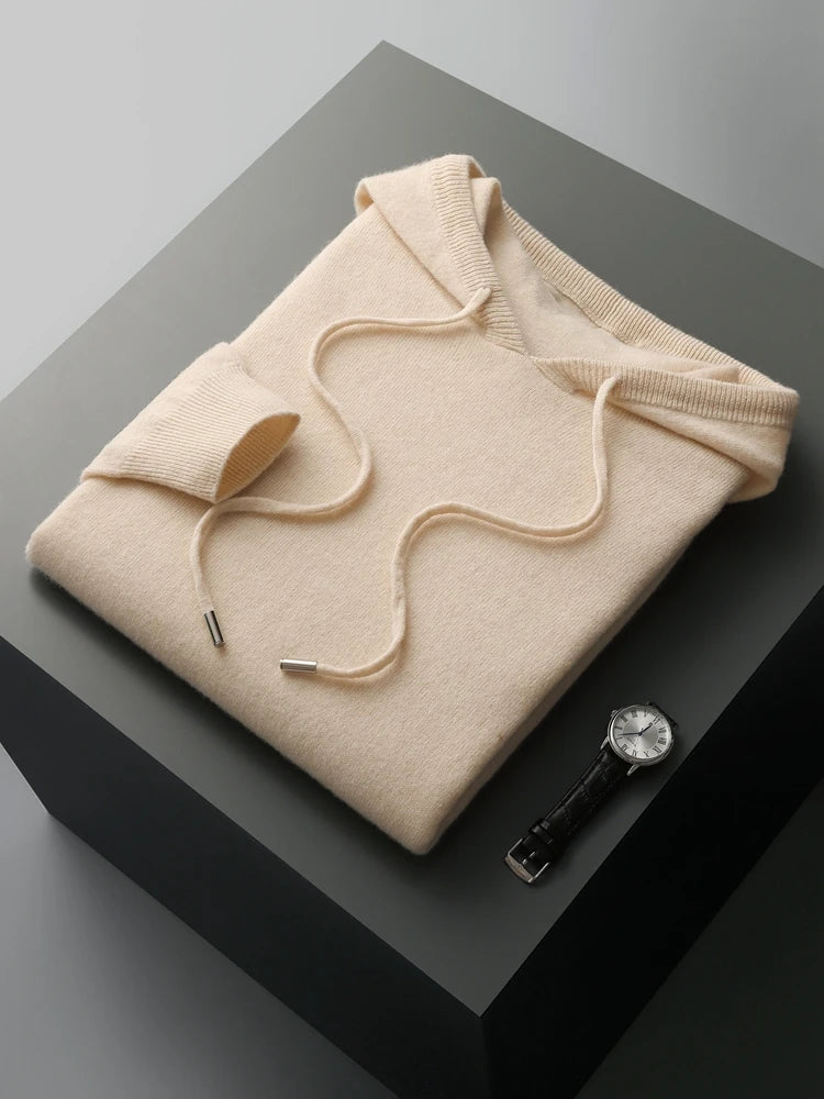 New Autumn Winter Men's Cashmere Hoodie Sweater IN USA.