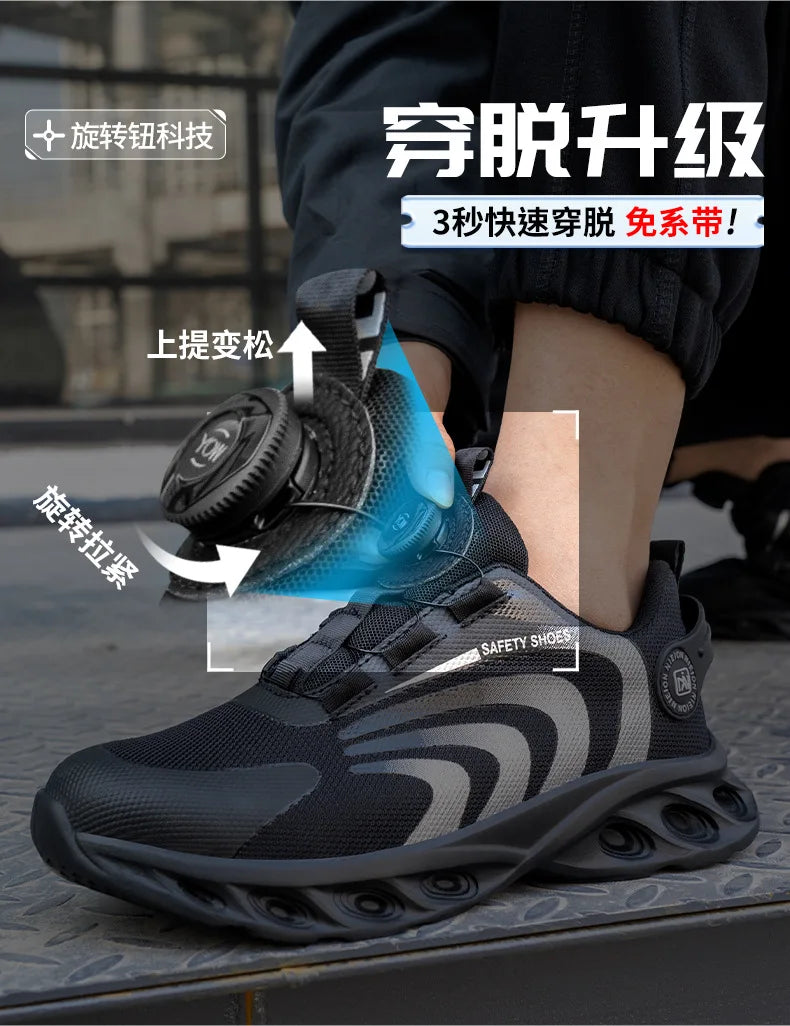 Rotary Buckle Work Sneakers Protective Shoes Lightweight Safety Shoes in USA