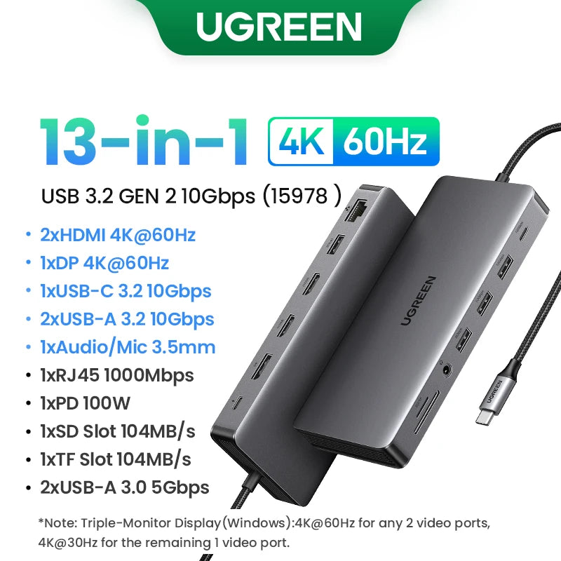 UGREEN Triple Display USB C HUB HDMI Adapter Splitter in USA.