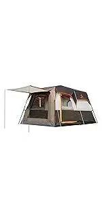 Large tent people family cabin straight wall doors windows net in USA