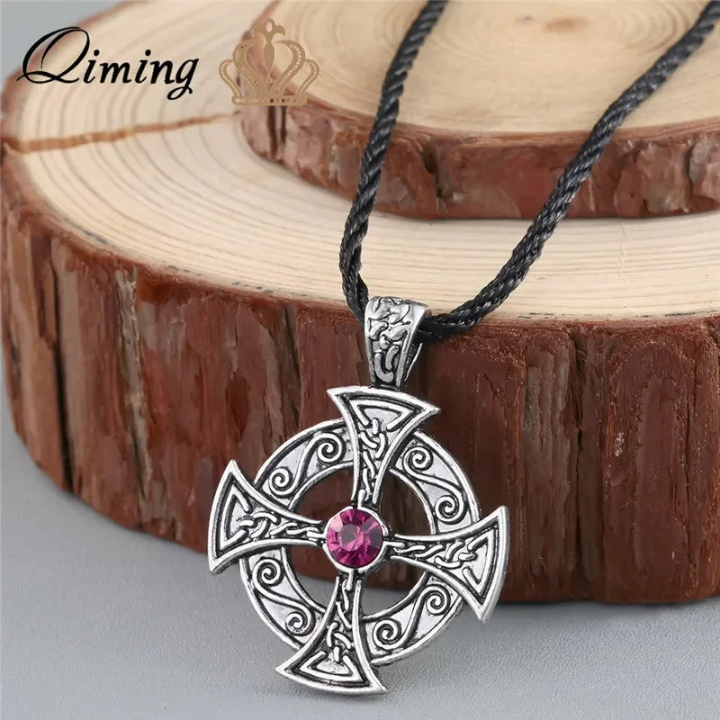 Viking Valknut Pendant Men's Necklace Women Round Pagan in USA