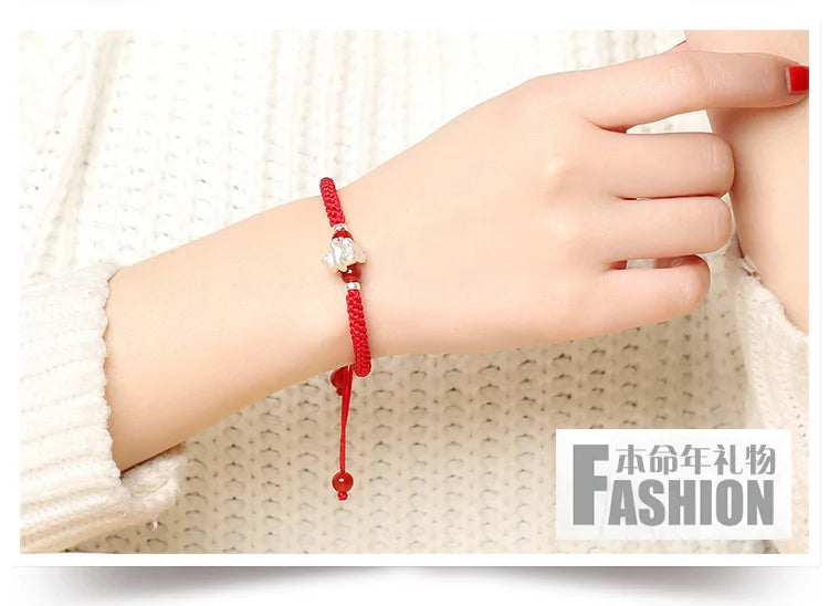 Sterling Silver Red Rope for Women and Men Korean Version in USA.