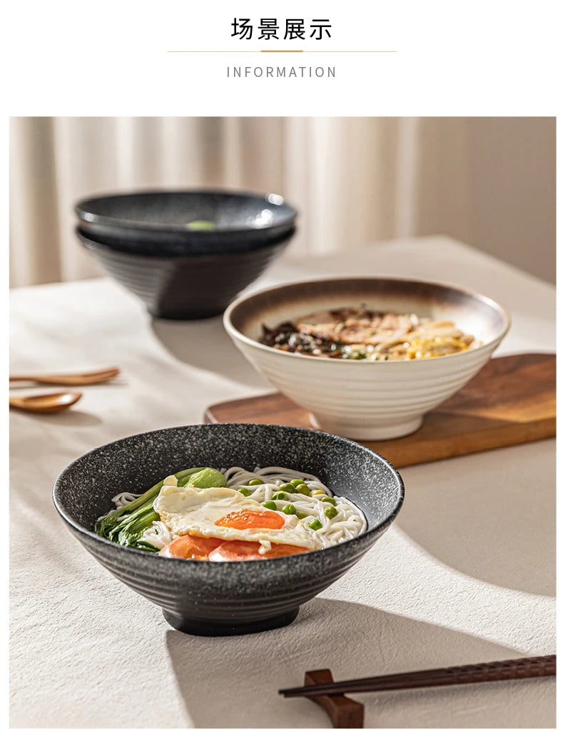 Ceramic Lamian Noodles Bowl Set Home Kitchen with Tableware in USA.