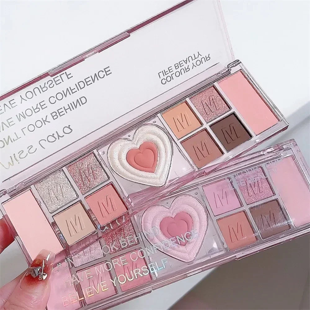 Love Heart Pink Eyeshadow Palette Natural Cool Tone in USA