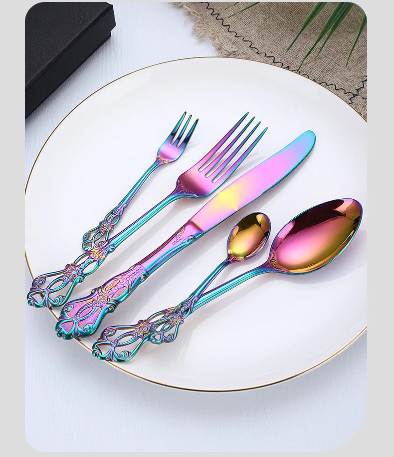 Stainless Steel Flatware Tableware Multi-Color Knife in USA.