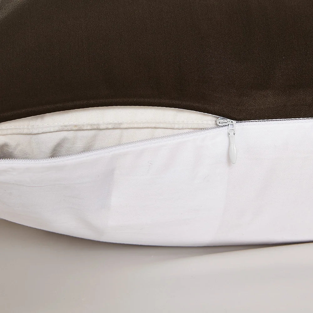 Silk Pillowcases Set With Cotton Underside And Hidden Zipper